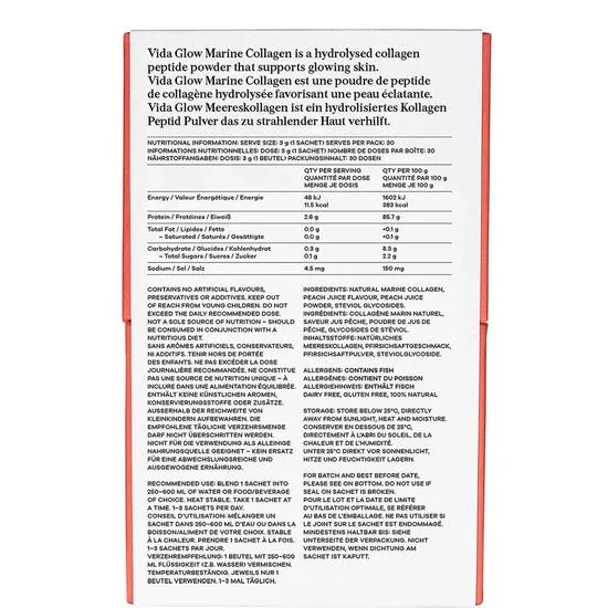 Vida Glow Natural Marine Collagen Sachets Mango