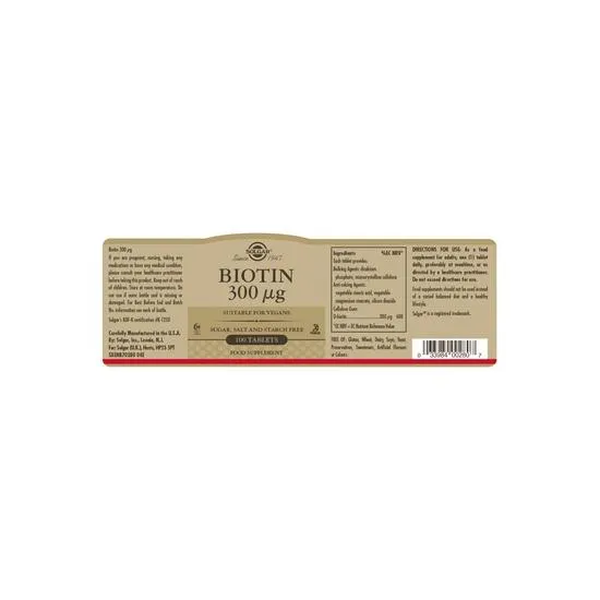 Solgar Biotin 300mcg x100