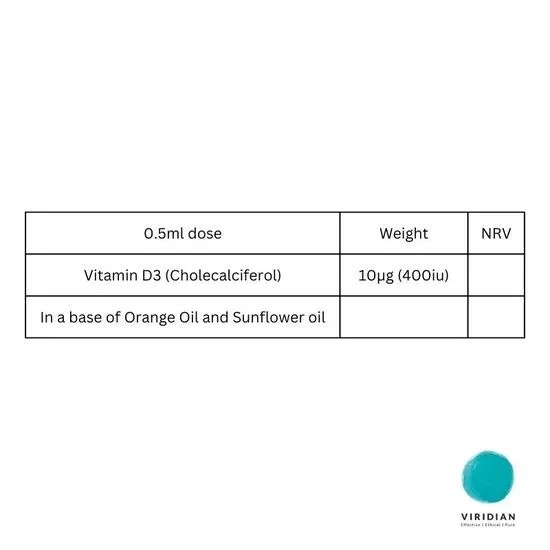 Viridian viridiKid Vitamin D3 Drops 400iu 30ml