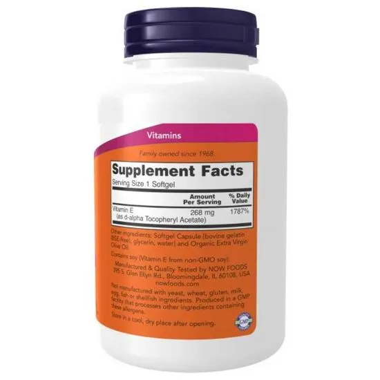 NOW Foods Vitamin E-400 Natural Softgels 250 Softgels