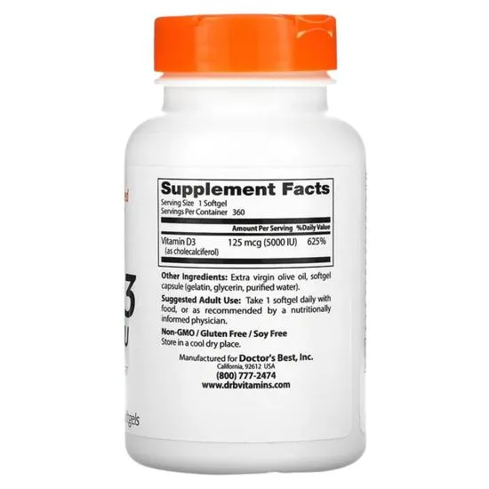 Doctor's Best Vitamin D3 5000iu 180 Softgels