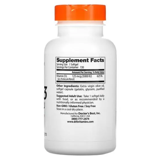 Doctor's Best Vitamin D3 5000iu 180 Softgels