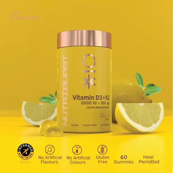 Nutriburst Vitamin D3 2000iu + K2 100ug Gummies 60 Gummies
