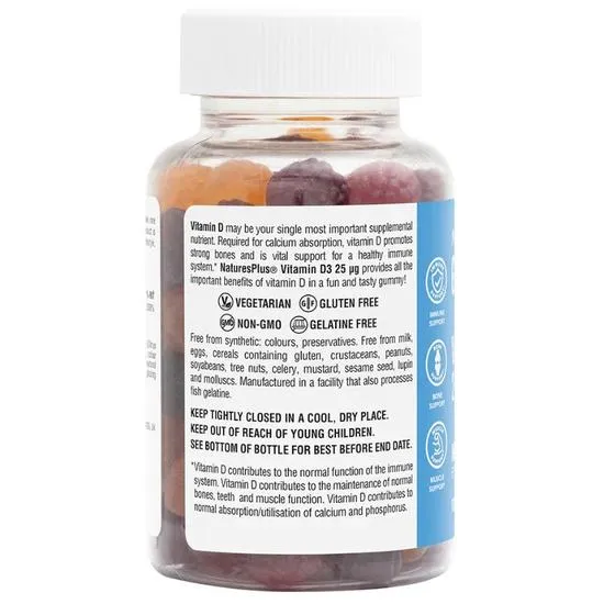 Nature's Plus Vitamin D3 1000iu Gummies 60 Gummies