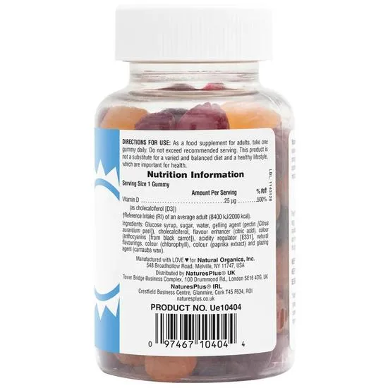Nature's Plus Vitamin D3 1000iu Gummies 60 Gummies