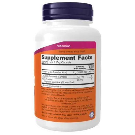 NOW Foods Vitamin C-1000 With 100mg Bioflavonoids Capsules 100 Capsules