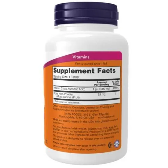 NOW Foods Vitamin C-1000 With Rose Hips & Bioflavonoids Tablets 100 Tablets