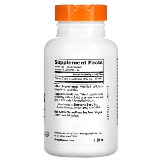 Doctor's Best Vitamin C With Quali-C 1000mg 120 Vegicaps