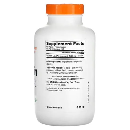 Doctor's Best Vitamin C With Quali-C 1000mg 120 Vegicaps
