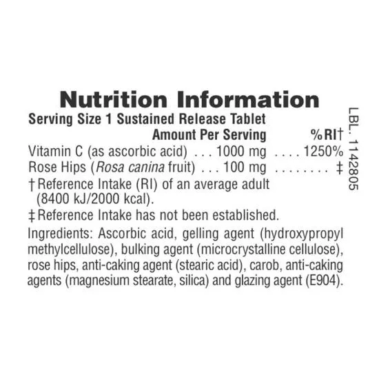 Nature's Plus Vitamin C 1000mg With Rose Hips Sustain Release Tablets 60 Tablets