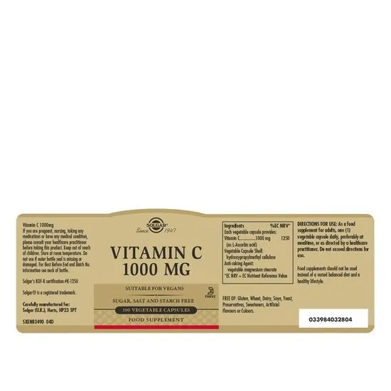 Solgar Vitamin C 1000mg Vegicaps 100 Vegicaps