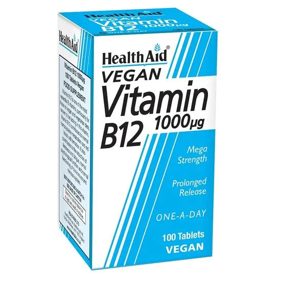 Health Aid Vitamin B12 1000ug Prolonged Release Tablets 50 Tablets