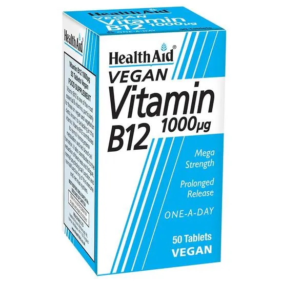 Health Aid Vitamin B12 1000ug Prolonged Release Tablets 50 Tablets