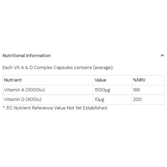 Health Aid Vitamin A & D Complex Capsules 60 Capsules