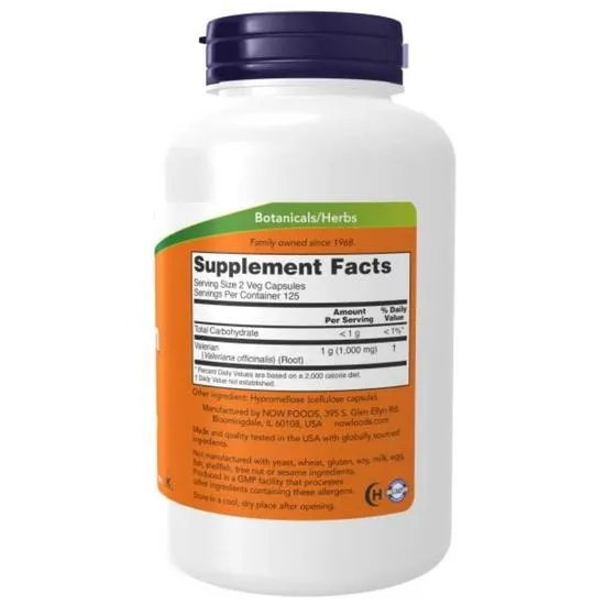 NOW Foods Valerian Root 500mg Capsules 100 Capsules