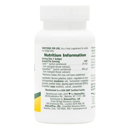 Nature's Plus Ultra Lutein 20mg Softgels 60 Softgels