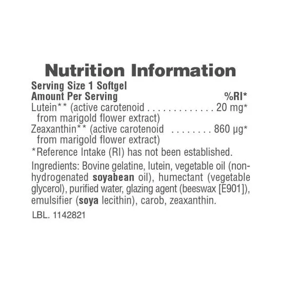 Nature's Plus Ultra Lutein 20mg Softgels 60 Softgels