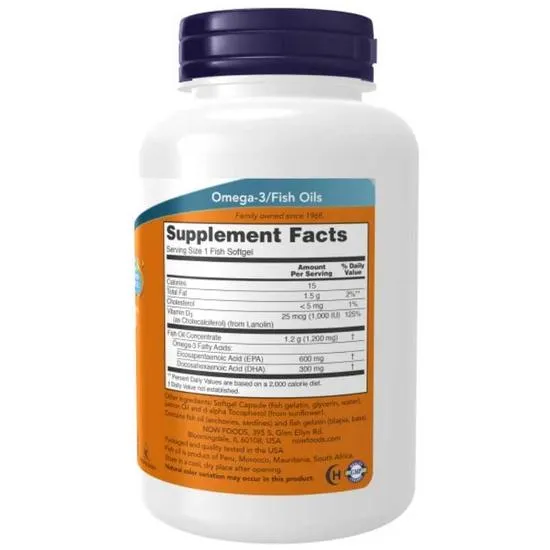 NOW Foods Ultra Omega 3-D With Vitamin D-3 Softgels 180 Softgels