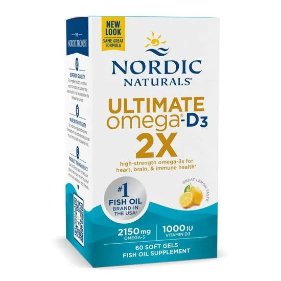 Nordic Naturals Ultimate Omega 2x With Vitamin D3 2150mg Lemon Softgels 60 Softgels