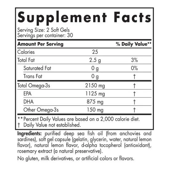 Nordic Naturals Ultimate Omega 2x Sport 2150mg Softgels 60 Softgels