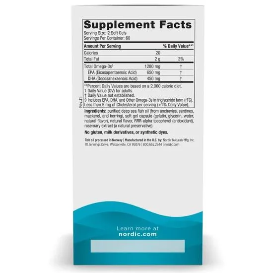 Nordic Naturals Ultimate Omega 1280mg Lemon Softgels 60 Softgels