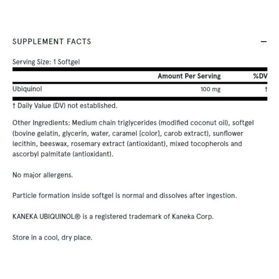 Jarrow Formulas Ubiquinol QHabsorb 100mg Softgels 60 Softgels
