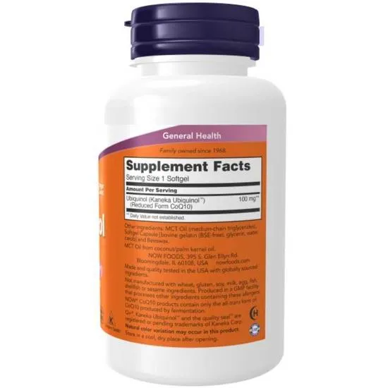 NOW Foods Ubiquinol 100mg Softgels 60 Softgels