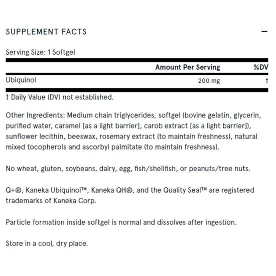 Jarrow Formulas Ubiquinol QHabsorb 200mg Softgels 30 Softgels