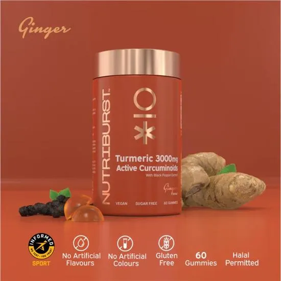 Nutriburst Turmeric Curcumin 3000mg Gummies 60 Gummies