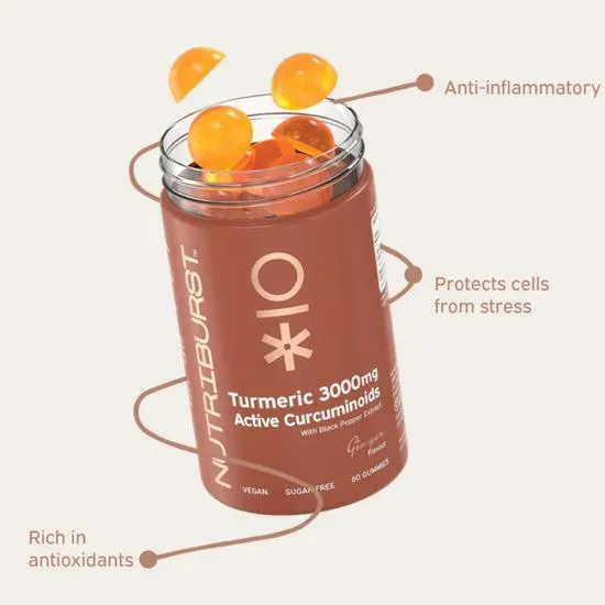 Nutriburst Turmeric Curcumin 3000mg Gummies 60 Gummies