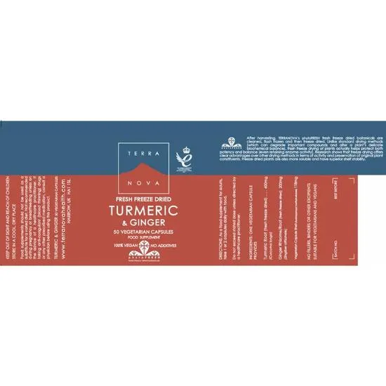 Terranova Turmeric & Ginger Capsules 50 Capsules