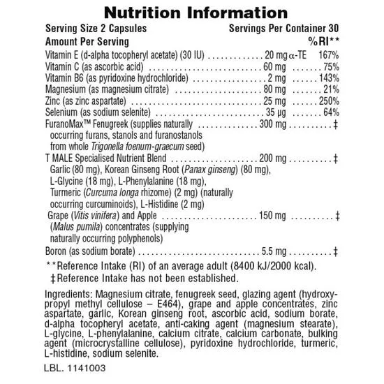 Nature's Plus T-Male Capsules 60 Capsules