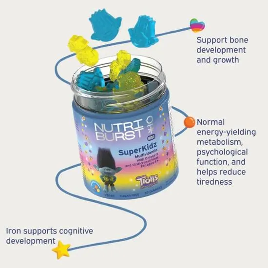 Nutriburst Superkidz Multivitamin With Omega-3 Gummies 60 Gummies