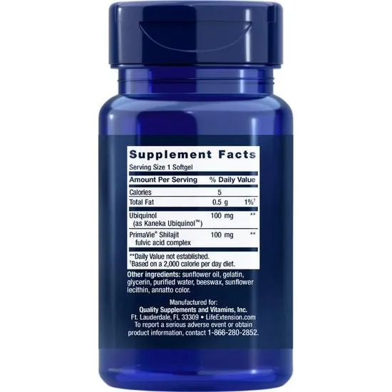 Life Extension Super Ubiquinol CoQ10 With Enhanced Mitochondrial Support 100mg Softgels 60 Softgels