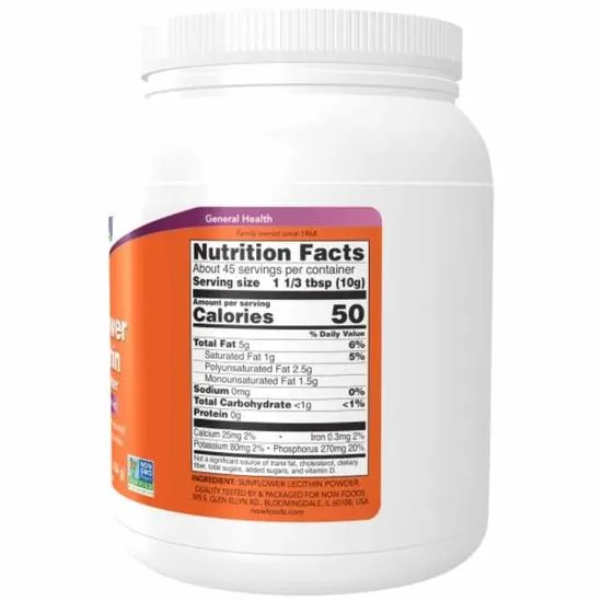 NOW Foods Sunflower Lecithin Pure Powder 454g