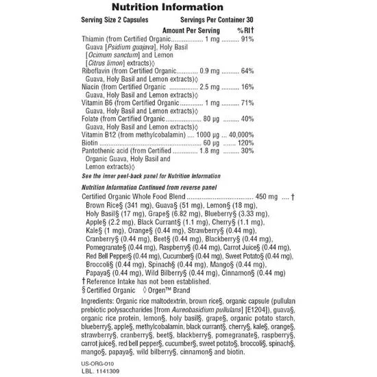 Nature's Plus Source Of Life Garden Vitamin B12 1000ug Vegicaps 60 Vegicaps
