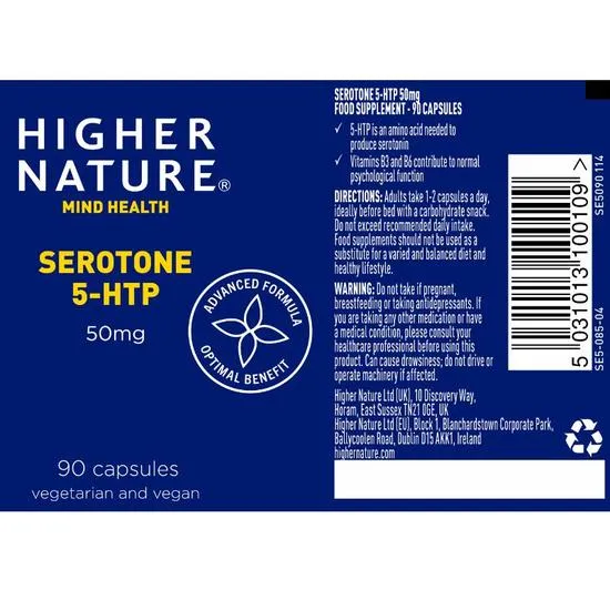 Higher Nature Serotone 5-HTP 50mg Vegetable Capsules 90 Capsules