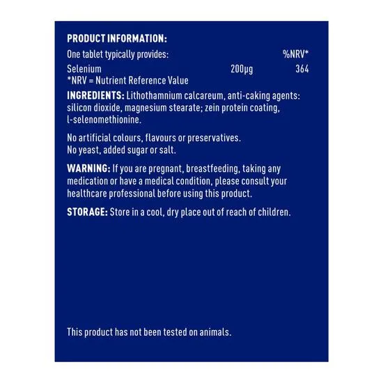 Higher Nature Selenium 200ug Vegan Tablets 60 Tablets