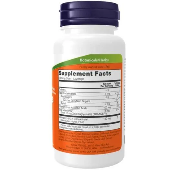 NOW Foods Sambucus Zinc-C Lozenges 60 Lozenges