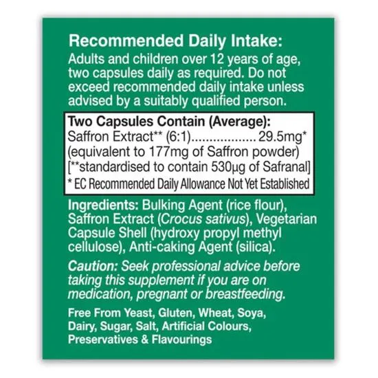 Health Aid Saffron 177mg Capsules 60 Capsules