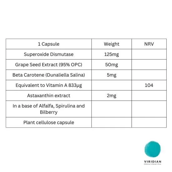 Viridian S.P.F. Skin Pro-Factors Veg Capsules 30 Capsules