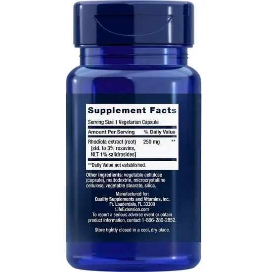 Life Extension Rhodiola Extract 250mg Vegicaps 60 Vegicaps