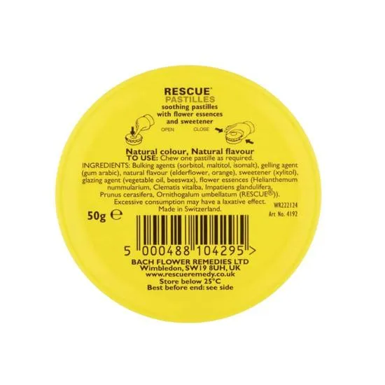 Bach Rescue Pastilles Orange & Elderflower 50g