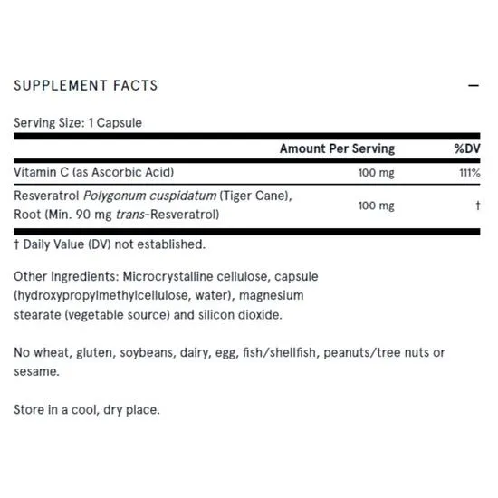 Jarrow Formulas Resveratrol 100mg Vegicaps 60 Vegicaps