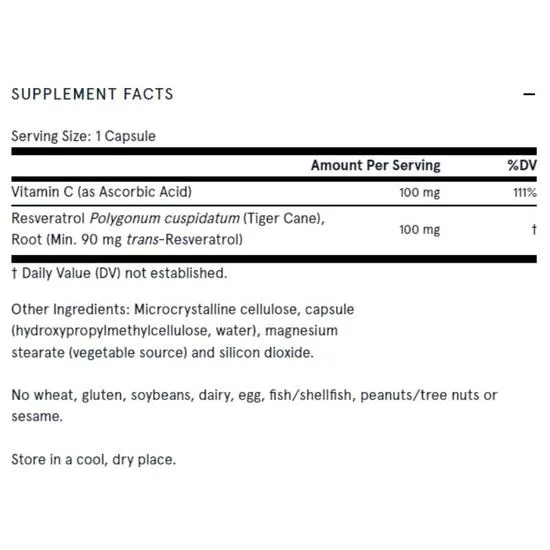 Jarrow Formulas Resveratrol 100mg Vegicaps 60 Vegicaps