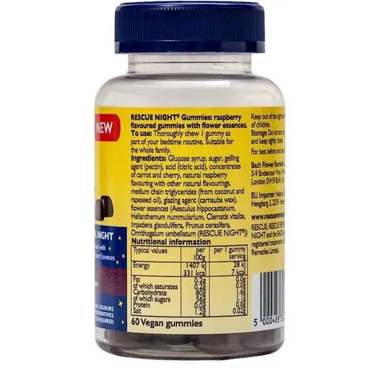 Bach Rescue Night Mixed Berry Gummies 60 Gummies