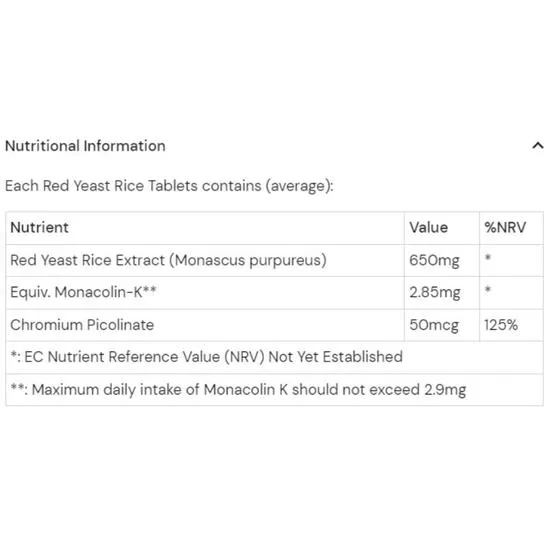 Health Aid Red Yeast Rice Tablets 90 Tablets