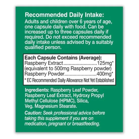 Health Aid Raspberry 900mg Vegicaps 30 Vegicaps