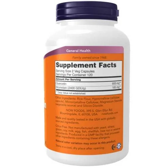 NOW Foods Quercetin With Bromelain Capsules 120 Capsules