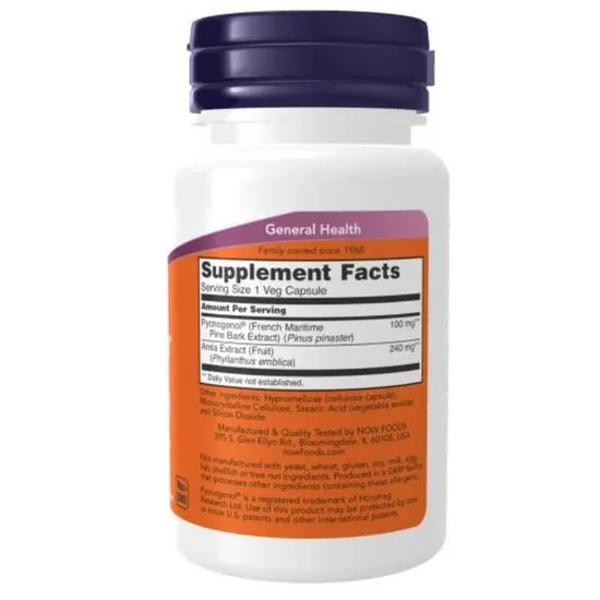 NOW Foods Pycnogenol 100mg Capsules 60 Capsules